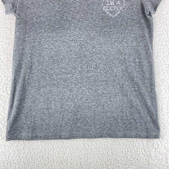 Torrid Gray "I'm A Keeper" V-Neck T-Shirt Womens Short Sleeve Casual Size Large - Picture 4 of 14